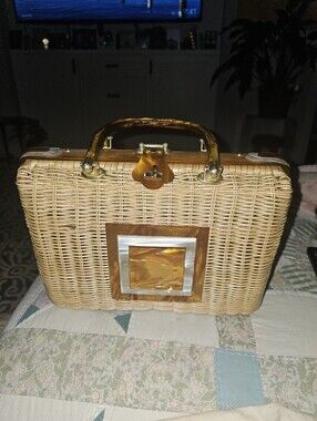 Vintage Lucite Wicker Bag 50/60s